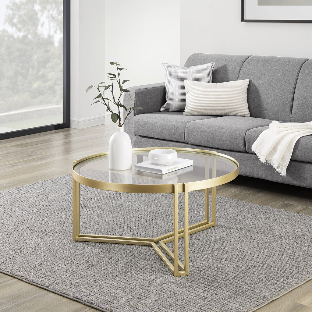 Round Glass Coffee Table Q95162
