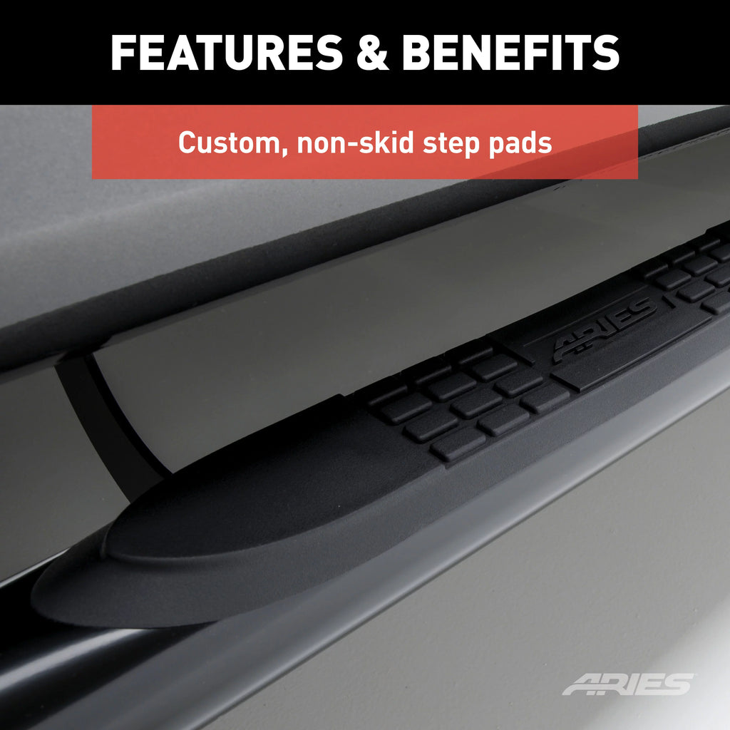3-Inch Round Black Stainless Steel Nerf Bars F41475