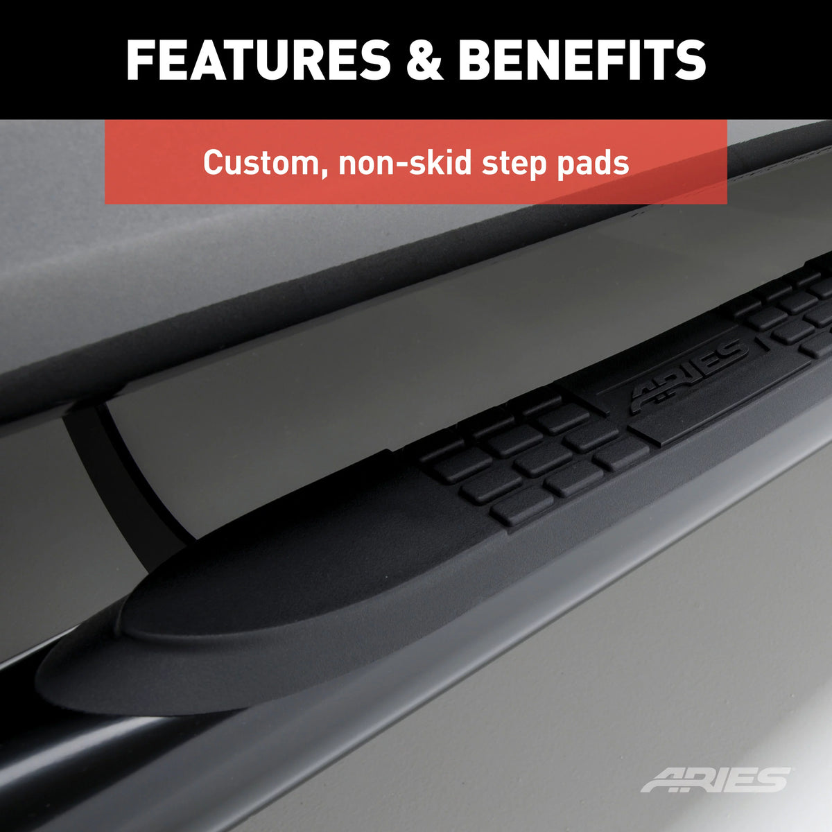 3-Inch Round Black Stainless Steel Nerf Bars F41475