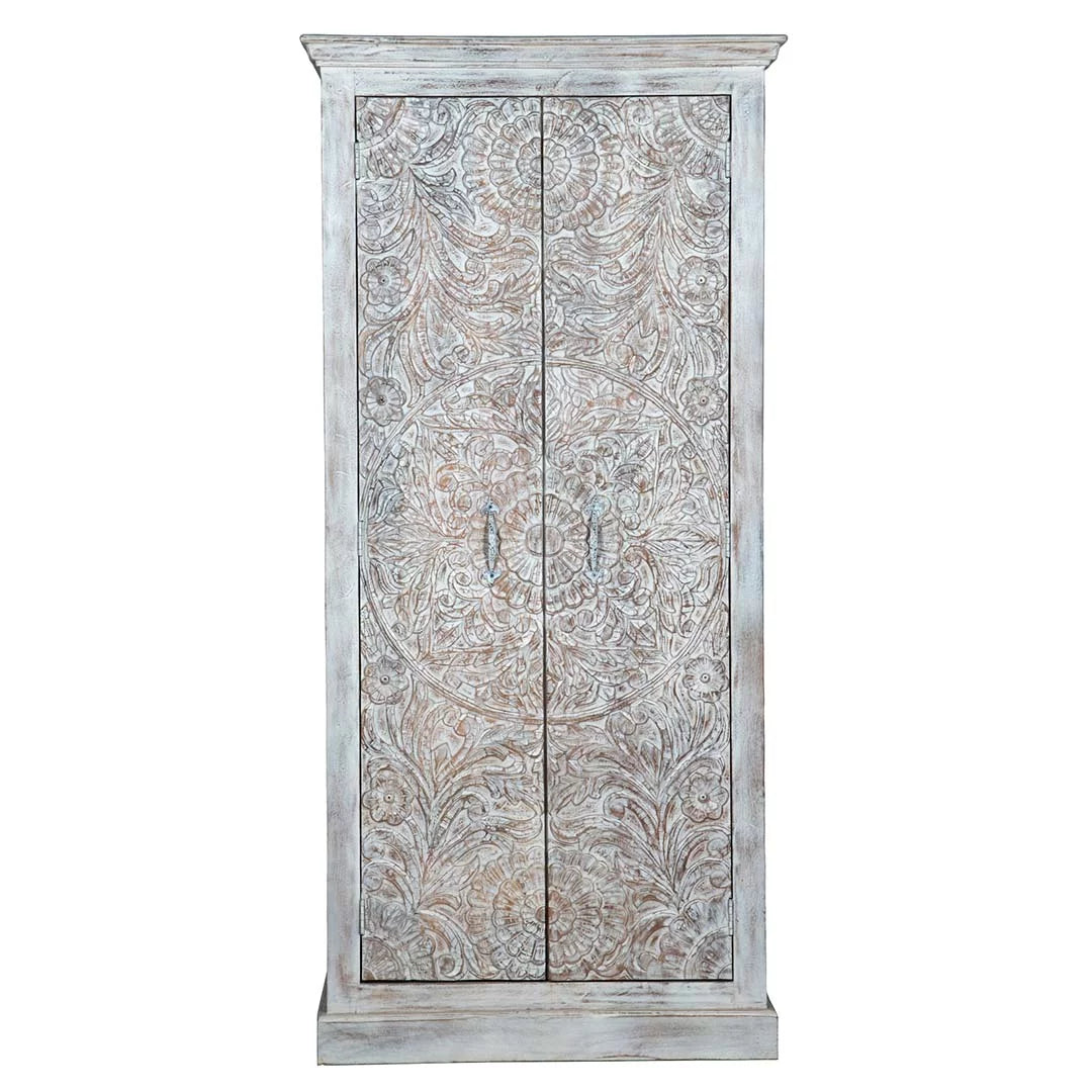 White Carved Wardrobe M174045