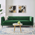 Emerald Channel Tufted Performance Velvet Sofa V8279