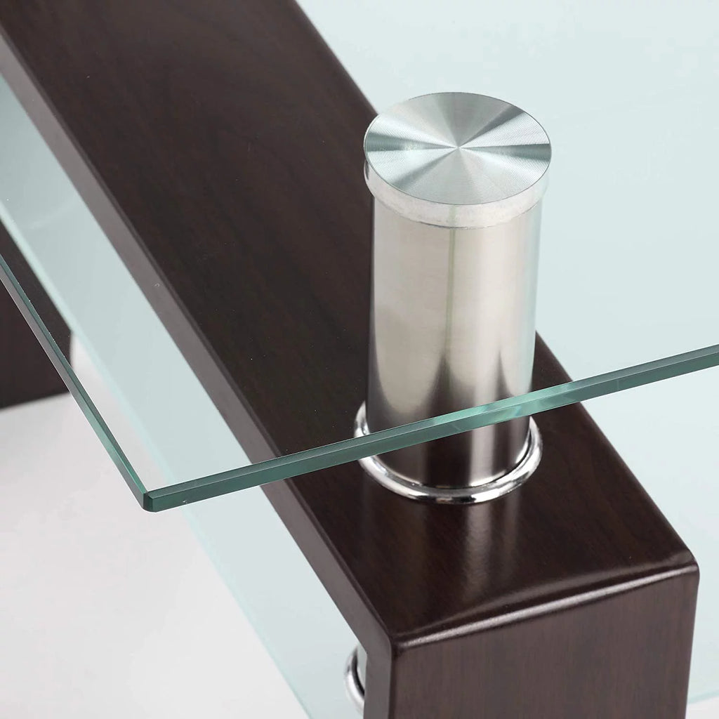 Rectangle Glass Coffee Table Brown O9386