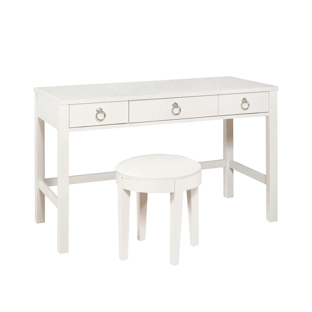 3 Drawer Vanity Desk and Upholstered Stool Set O64049