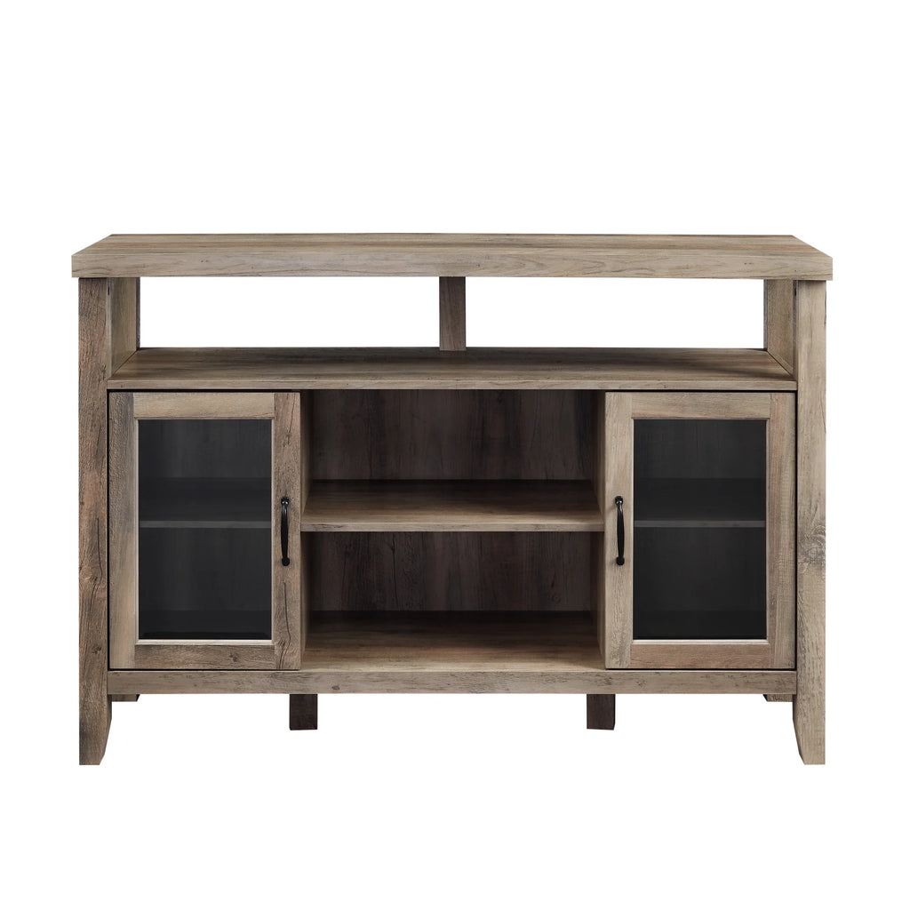 Grey Wash Glass Door Tall Buffet TV Stand L7295