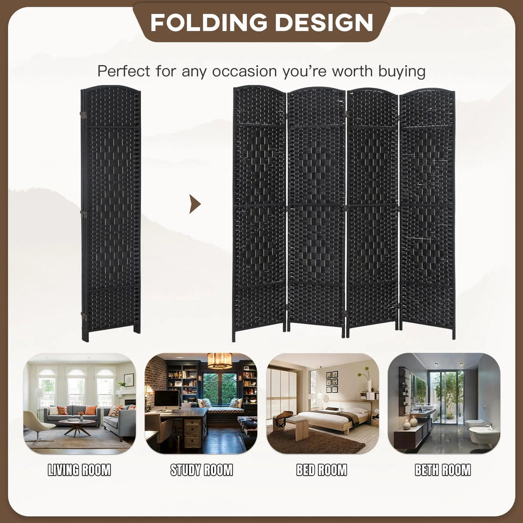4 Panel 6Ft Folding Privacy Room Divider L290