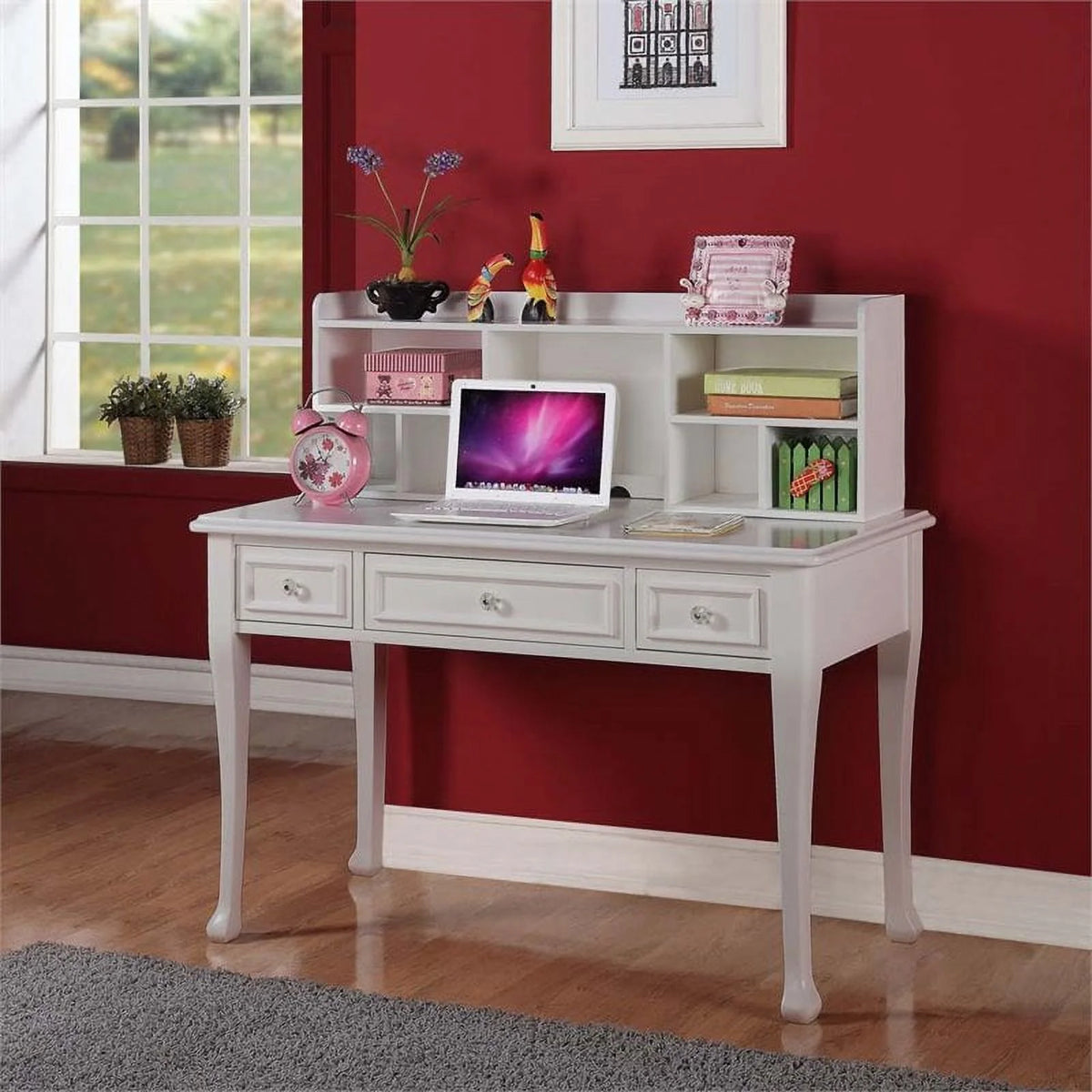 White Wood Writing Desk D517