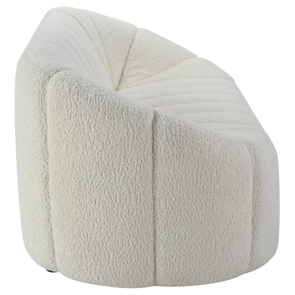White Teddy Sherpa Wooden Frame Sofa U4119
