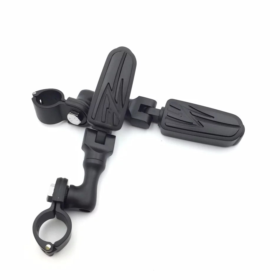 Black Short Foot Peg Mounting Kit with 1 inch 25mm Front Engine Guard Frame Tube B317