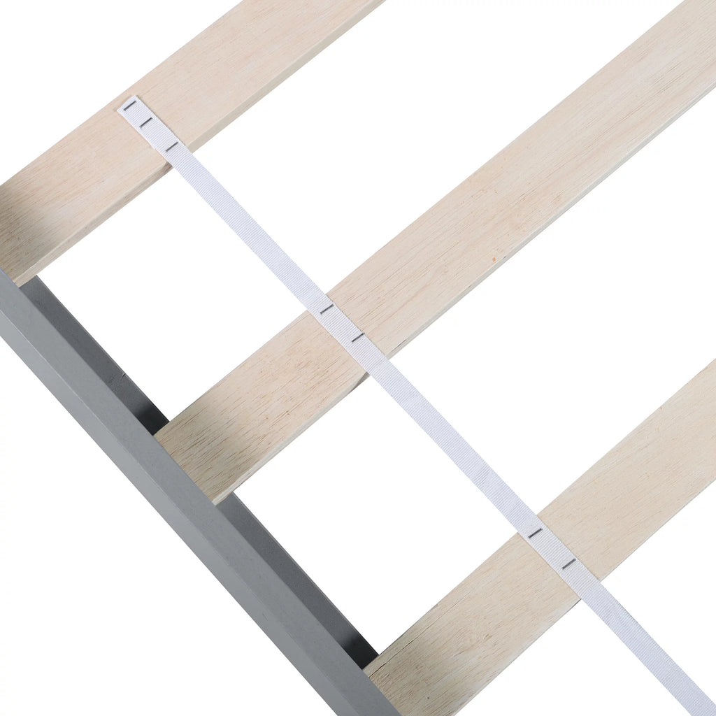 Twin Size Wood Platform Bed with Trundle H67542