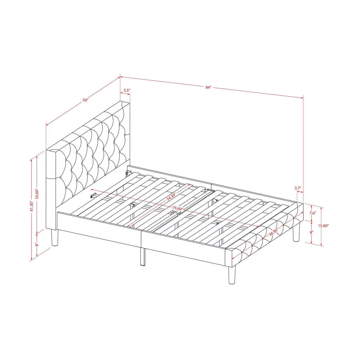 Full Engineered Wood Bed B694