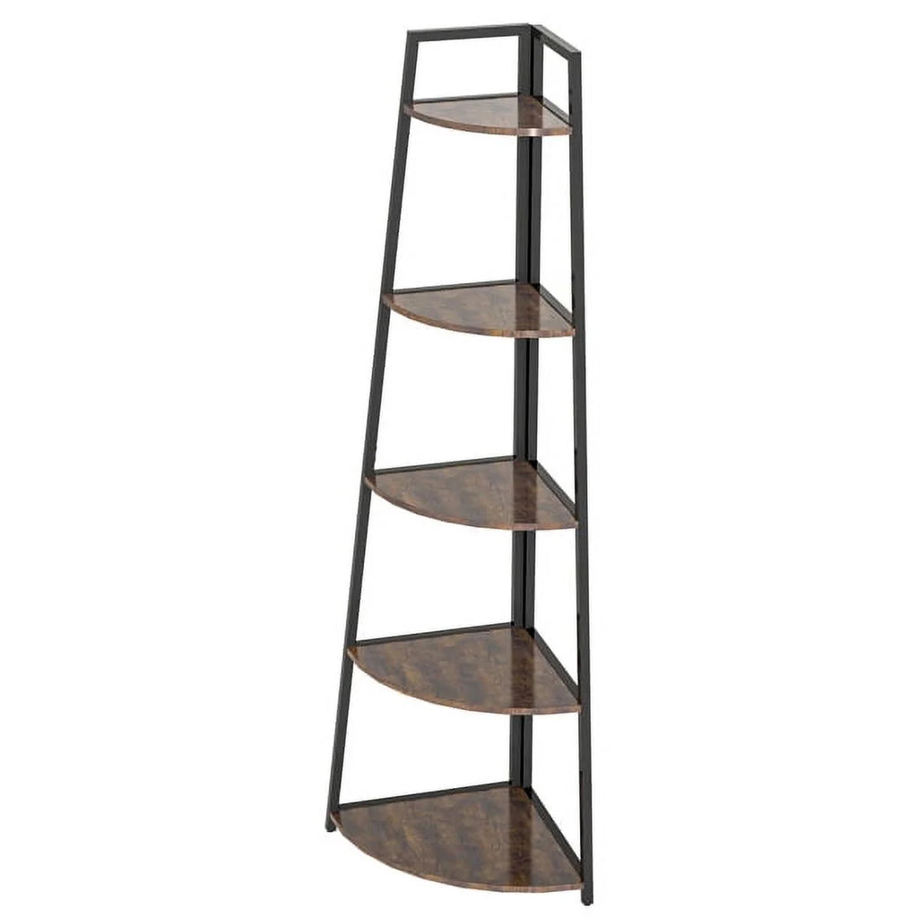 5 Tier Corner Bookshelf Shelving Unit J596