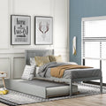 Twin Size Wood Platform Bed with Trundle H67542