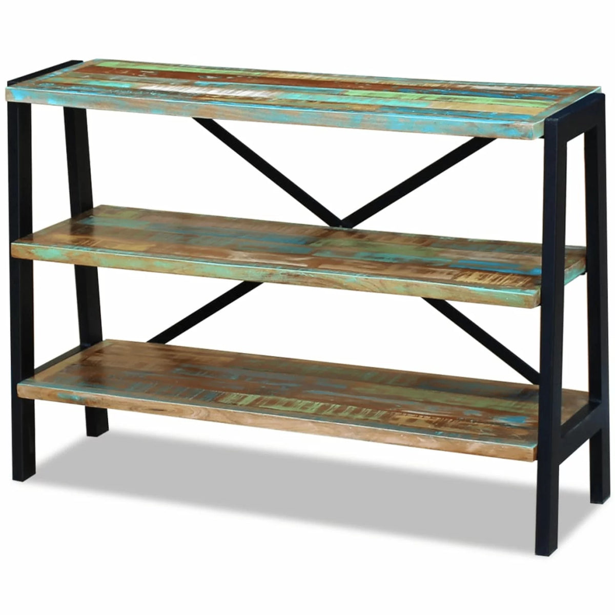 3 Shelves Solid Reclaimed Wood Sideboard H315