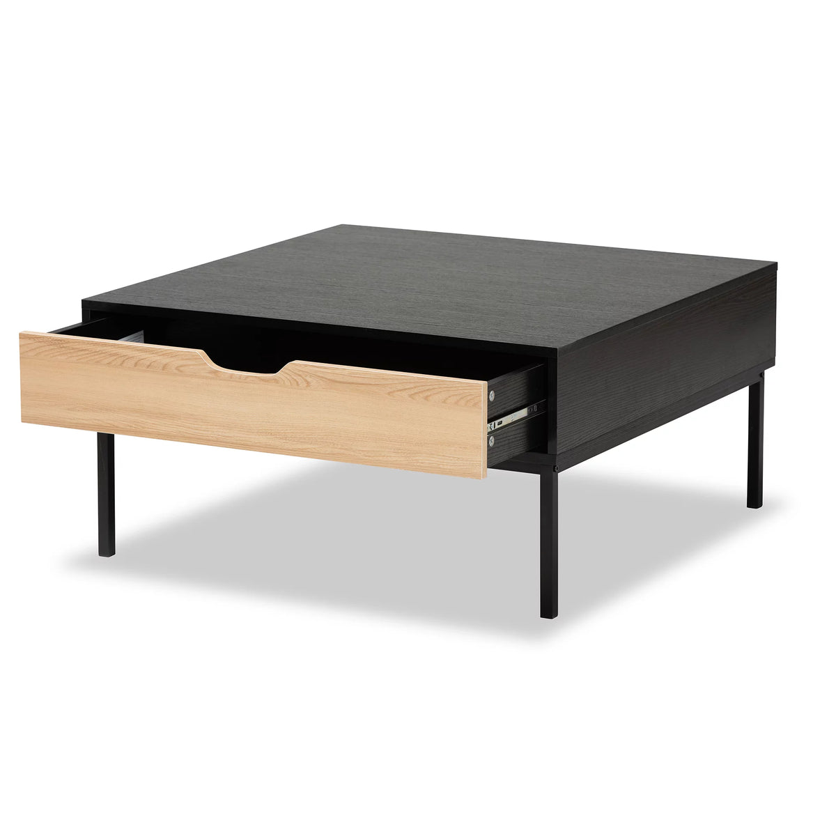 Modern Wood and Metal Square Coffee Table E880313