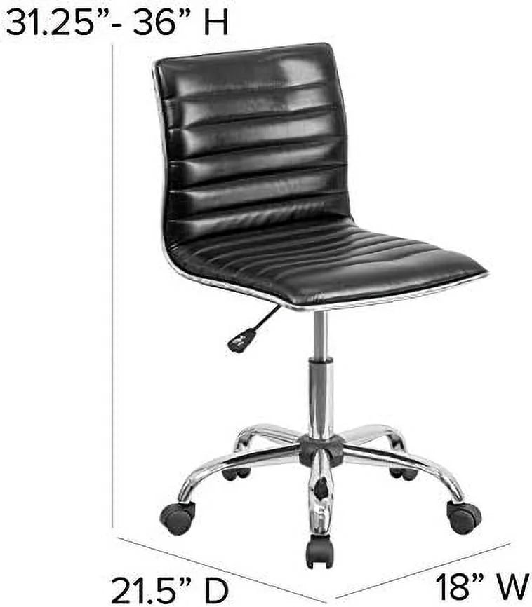 White Ribbed Swivel Office Chair G114660
