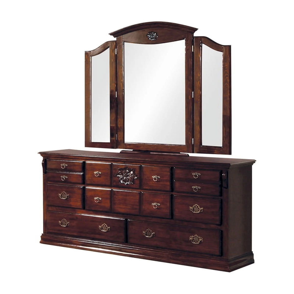 Solid Wood 2-Piece Dresser and Mirror G391543
