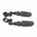 Black Short Foot Peg Mounting Kit with 1 inch 25mm Front Engine Guard Frame Tube B317