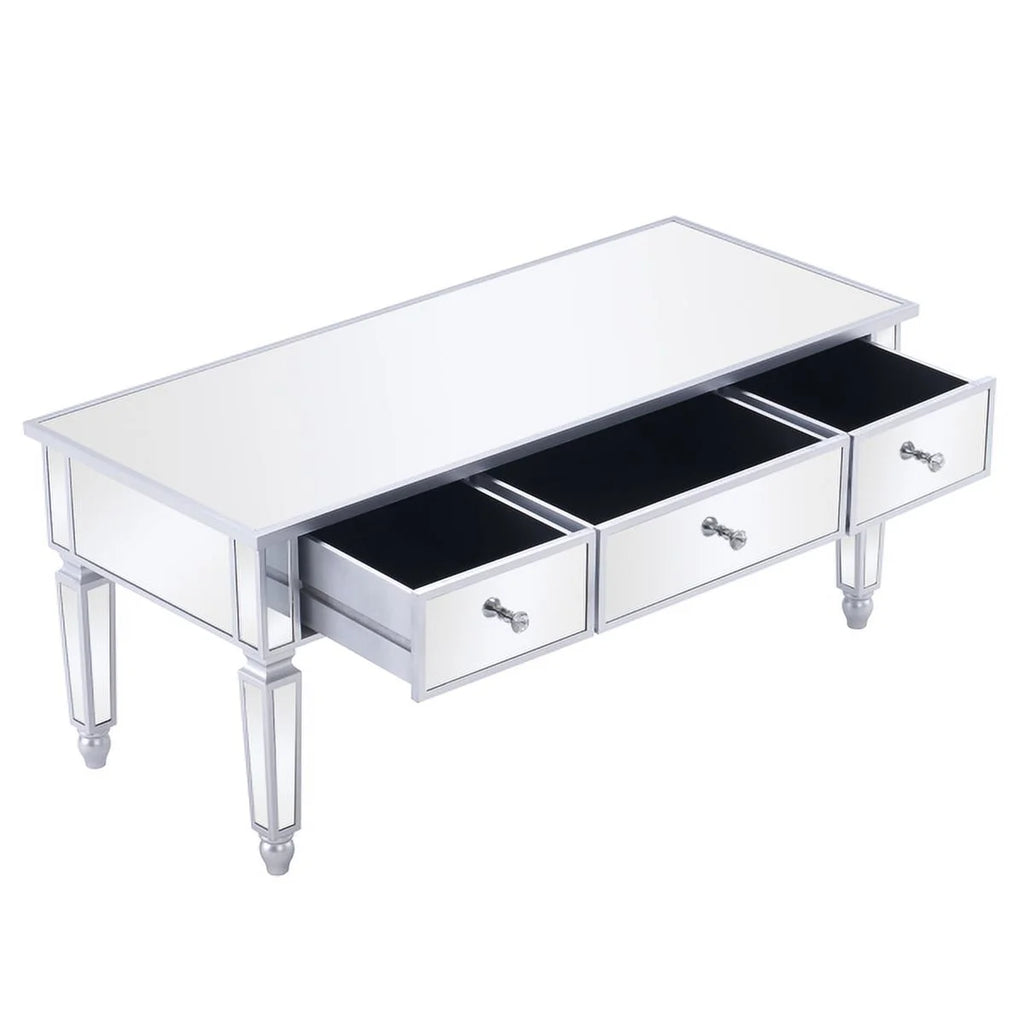 Mirrored Coffee Table with 3 Drawers G9094