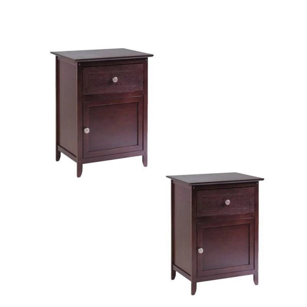 Set of 2 Antique Walnut Nightstand Z776