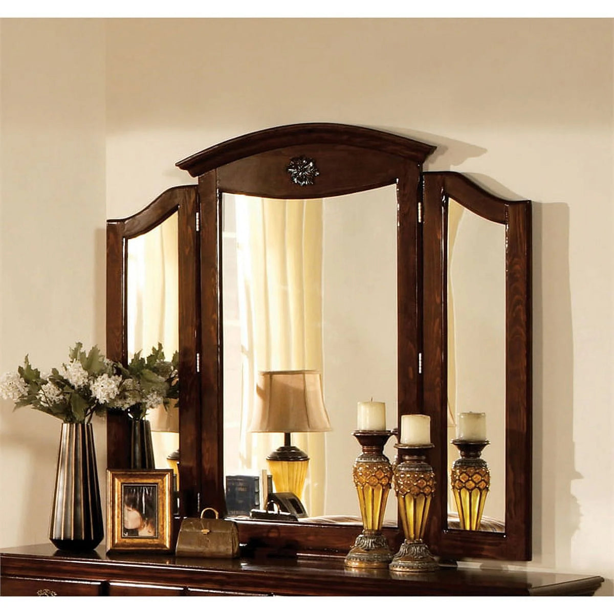 Solid Wood 2-Piece Dresser and Mirror G391543